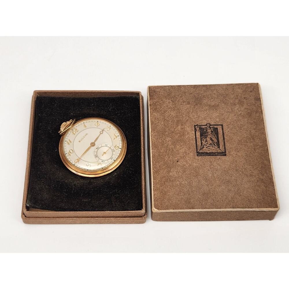Vintage Bulova Gold Filled Pocket Watch Manual Wind Cal. 17AE 17j - Not Running